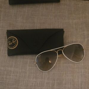 Ray-Ban Gold and Silver Aviator Sunglasses